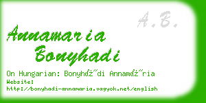 annamaria bonyhadi business card